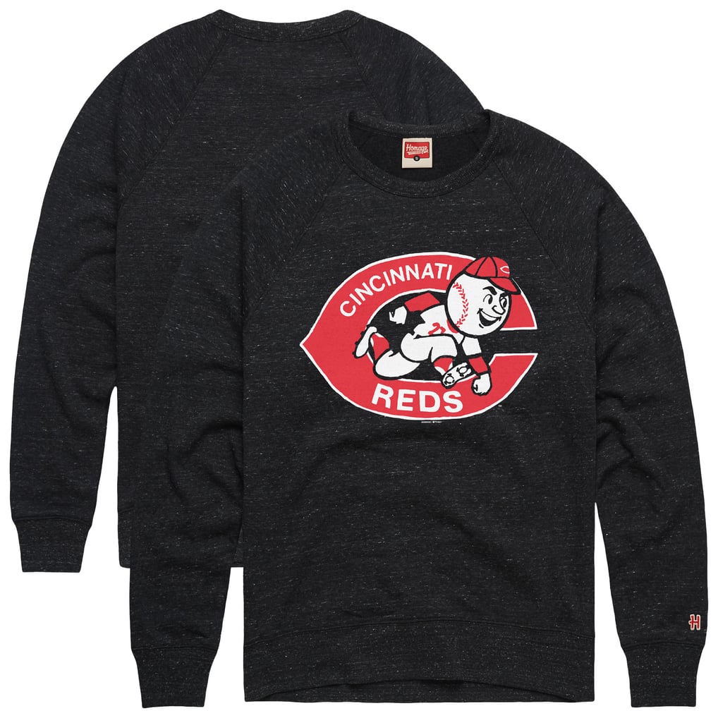  Cincinnati Reds Homage Retro Tri-Blend Pullover Sweatshirt - Charcoal